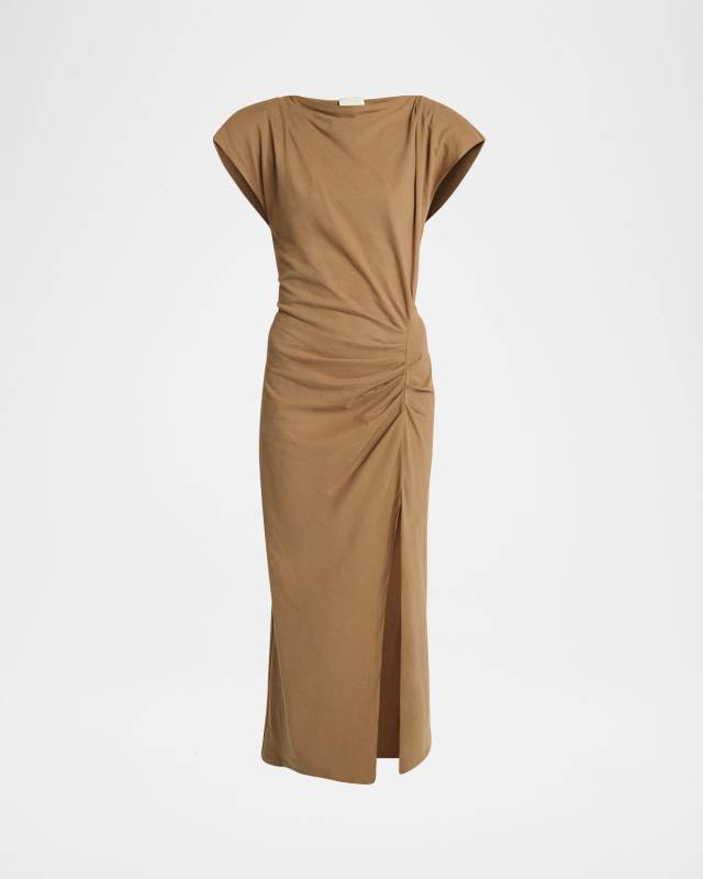 Nadela Ruched Cotton Jersey Dress
